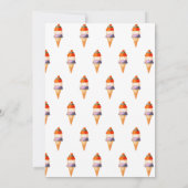 Ice Cream 1st Birthday Het draaien van één uitnodi Kaart (Achterkant)