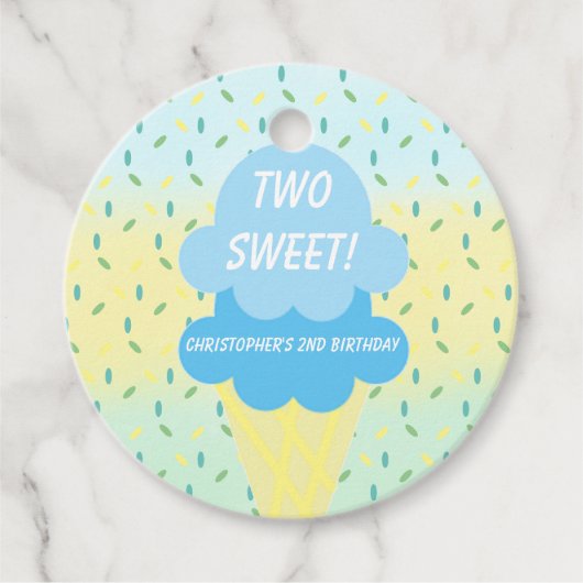 Ice Cream 2e verjaardag Bedankjes Labels (Voorkant)