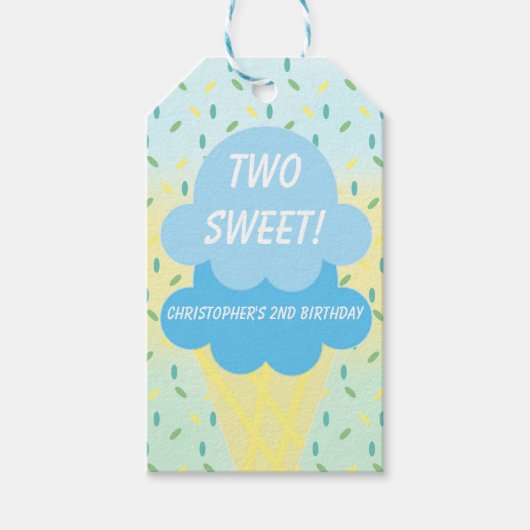 Ice Cream 2e verjaardag Cadeaulabel (Voorkant)
