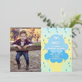 Ice Cream 2e verjaardag Folie Uitnodiging (Staand Voorkant)