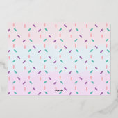 Ice Cream 2e verjaardag Folie Uitnodiging (Achterkant)