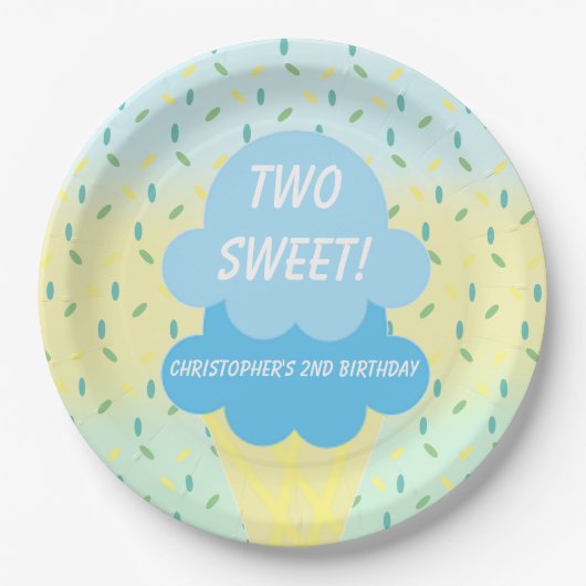 Ice Cream 2e verjaardag Papieren Bordje (Voorkant)