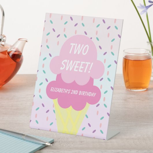 Ice Cream 2e verjaardag Reclamebord Met Voetstuk (Insitu)