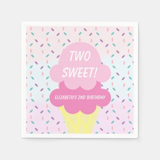 Ice Cream 2e verjaardag Servet (Voorkant)