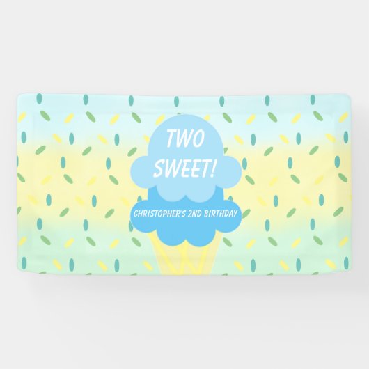 Ice Cream 2e verjaardag Spandoek (Horizontaal)