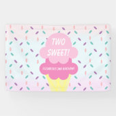 Ice Cream 2e verjaardag Spandoek (Horizontaal)