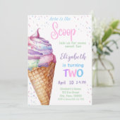 Ice Cream 2e verjaardagsfeestje Kaart (Staand voorkant)