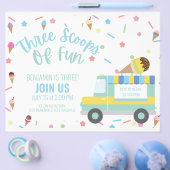 Ice Cream 3e Verjaardag Sibling Triplets teken Flyer (Enkel)