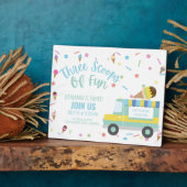 Ice Cream 3e Verjaardag Sibling Triplets teken Fotoplaat (Zijkant)