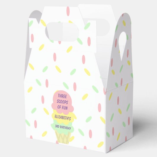 Ice Cream 3rd Birthday Bedankdoosjes (Geopend)