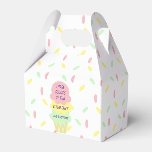 Ice Cream 3rd Birthday Bedankdoosjes (Voorkant Zijde)