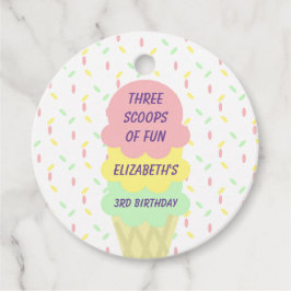 Ice Cream 3rd Birthday Bedankjes Labels
