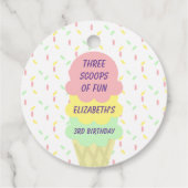 Ice Cream 3rd Birthday Bedankjes Labels (Achterkant)