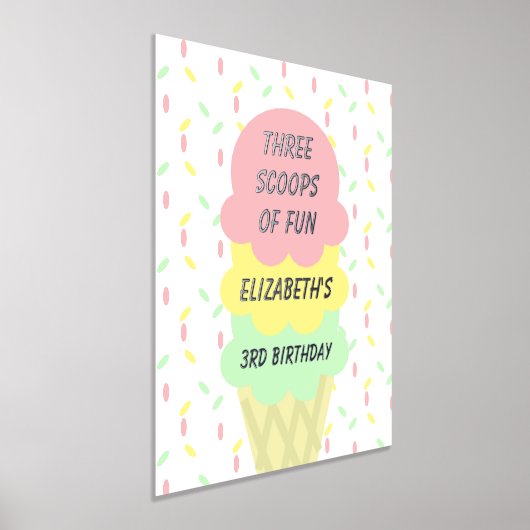 Ice Cream 3rd Birthday Folie Afdrukken (Laagn)