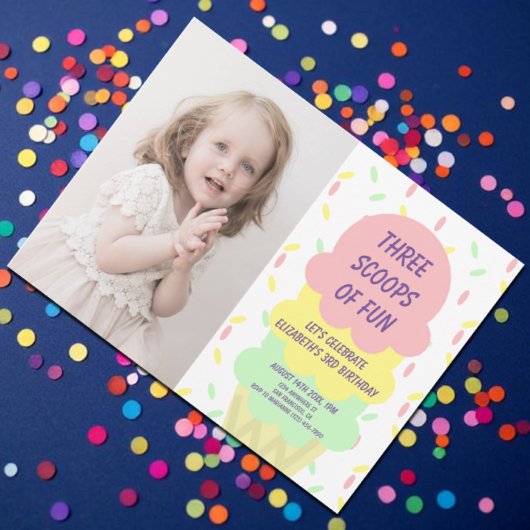 Ice Cream 3rd Birthday Kaart