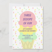 Ice Cream 3rd Birthday Kaart (Voorkant)