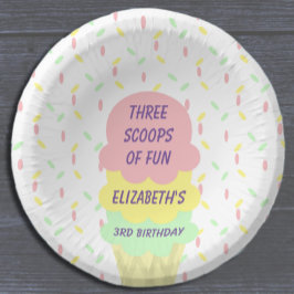 Ice Cream 3rd Birthday Papieren Kommen