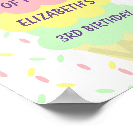 Ice Cream 3rd Birthday Poster (Hoek)