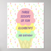 Ice Cream 3rd Birthday Poster (Voorkant)
