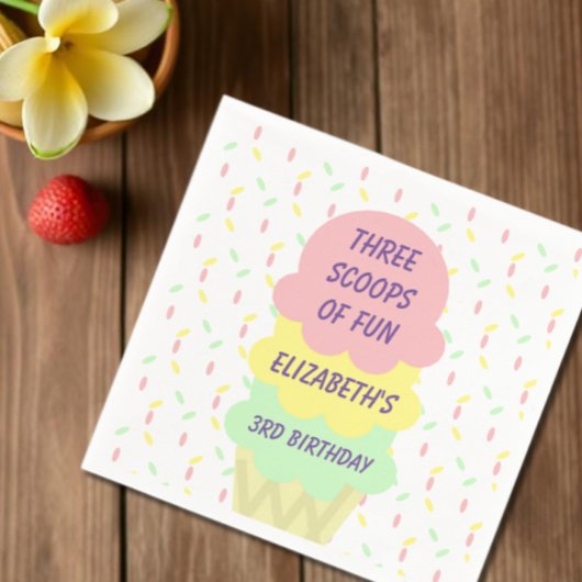 Ice Cream 3rd Birthday Servet