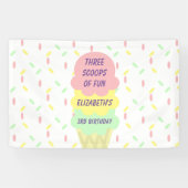 Ice Cream 3rd Birthday Spandoek (Horizontaal)
