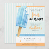 Ice Cream 4e verjaardagsfeest uitnodiging (Voorkant / Achterkant)
