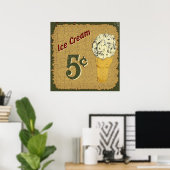 Ice Cream 5 cent Poster (Thuiskantoor)