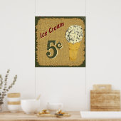 Ice Cream 5 cent Poster (Keuken)