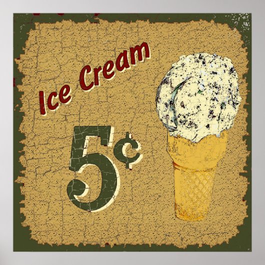Ice Cream 5 cent Poster (Voorkant)