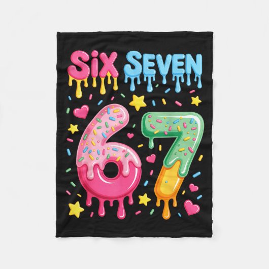 Ice Cream 67 Meme Funny Six Seven Gen Alpha Slang  Fleece Deken (Voorkant)