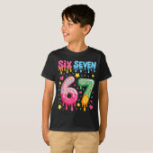 Ice Cream 67 Meme Funny Six Seven Gen Alpha Slang  T-shirt (Voorkant volledig)