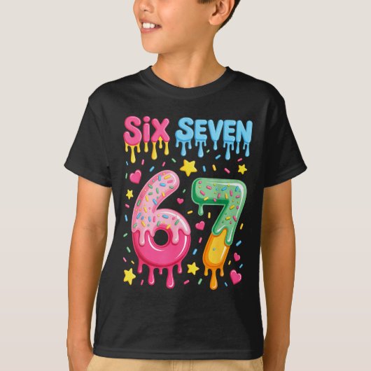Ice Cream 67 Meme Funny Six Seven Gen Alpha Slang  T-shirt (Voorkant)