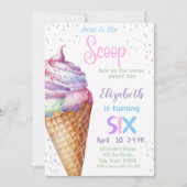 Ice Cream 6e verjaardagsfeest uitnodiging (Voorkant)