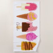 Ice Cream aangepaste badhanddoek (Voorkant)