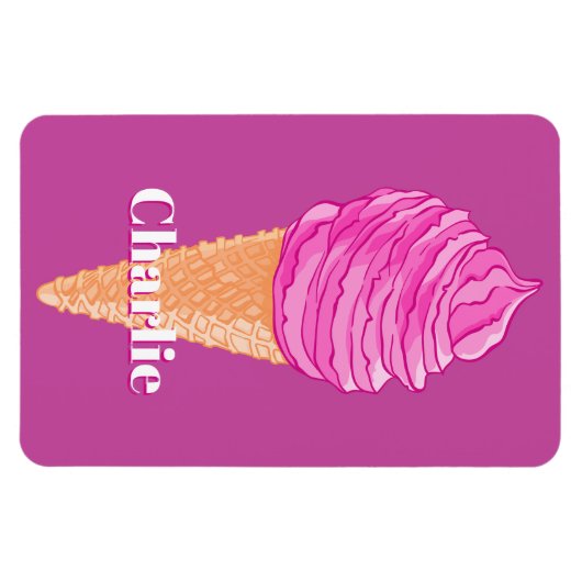 Ice Cream, aangepaste naam en kleurenmagneet Magneet (Horizontaal)