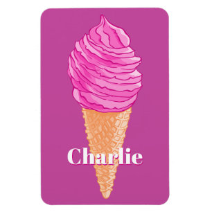Ice Cream, aangepaste naam en kleurenmagneet Magneet