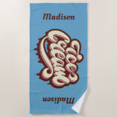 Ice Cream aangepaste tekst en kleurenhanddoek Strandlaken (Voorkant)