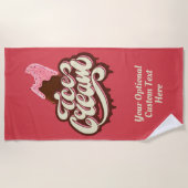 Ice Cream aangepaste tekst en kleurenhanddoek Strandlaken (Voorkant)