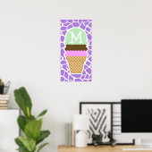Ice Cream; Amethyst Paarse Giraffe — Dierafdrukken Poster (Thuiskantoor)