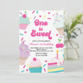 Ice Cream and Cake een is Sweet 1st Verjaardag Kaart (Staand voorkant)