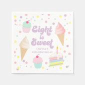 Ice Cream and Cake Eight is Sweet 8th Verjaardag Servet (Voorkant)