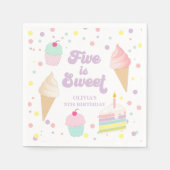 Ice Cream and Cake Five is Sweet 5th Birthday Servet (Voorkant)