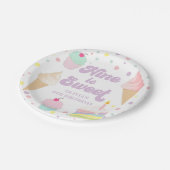 Ice Cream and Cake Nine is Sweet 9th Birthday Papieren Bordje (Gekanteld)