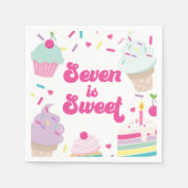 Ice Cream and Cake Seven is Sweet 7th Verjaardag Servet (Voorkant)