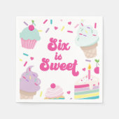 Ice Cream and Cake Six is Sweet 6th Verjaardag Servet (Voorkant)