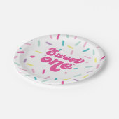 Ice Cream and Cake Sweet Een 1e Verjaardag Papieren Bordje (Gekanteld)