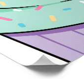 Ice Cream and Cake Sweet Een 1e Verjaardag Poster (Hoek)