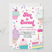 Ice Cream and Cake Ten is Sweet 10th Birthday Kaart (Voorkant)