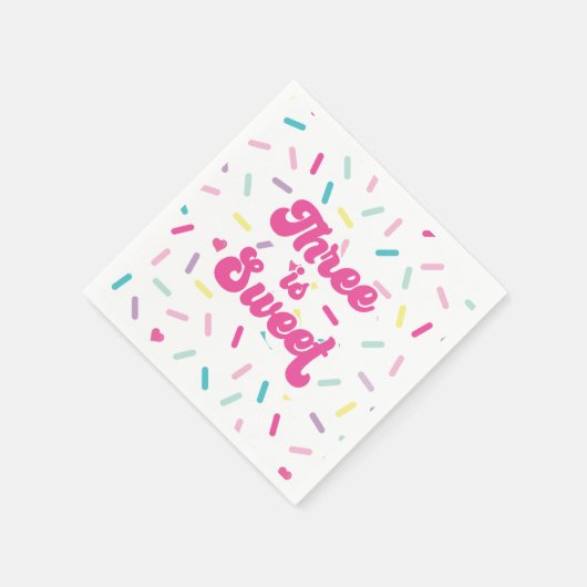 Ice Cream and Cake Three is Sweet 3rd Birthday Servet (Hoek)