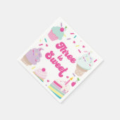 Ice Cream and Cake Three is Sweet 3rd Birthday Servet (Hoek)